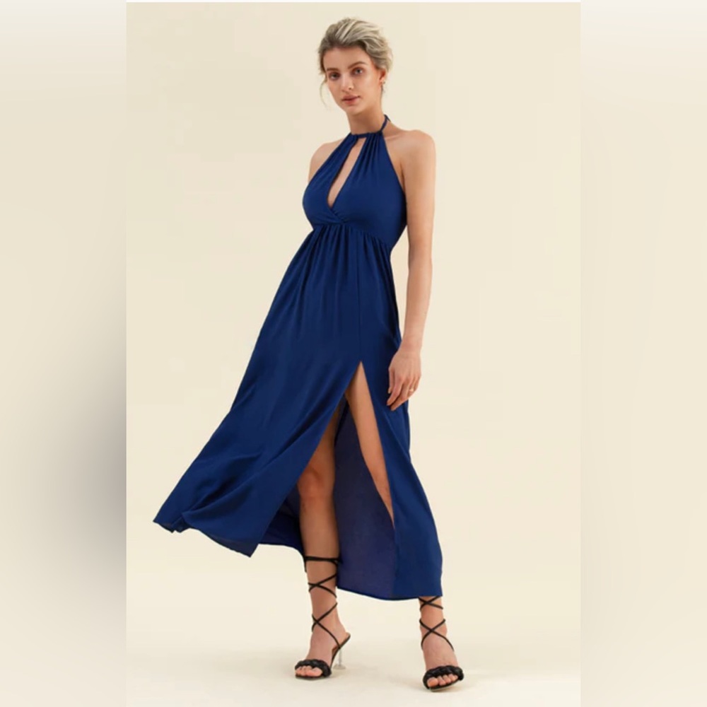 Cupshe maxi dress royal blue NWT size M